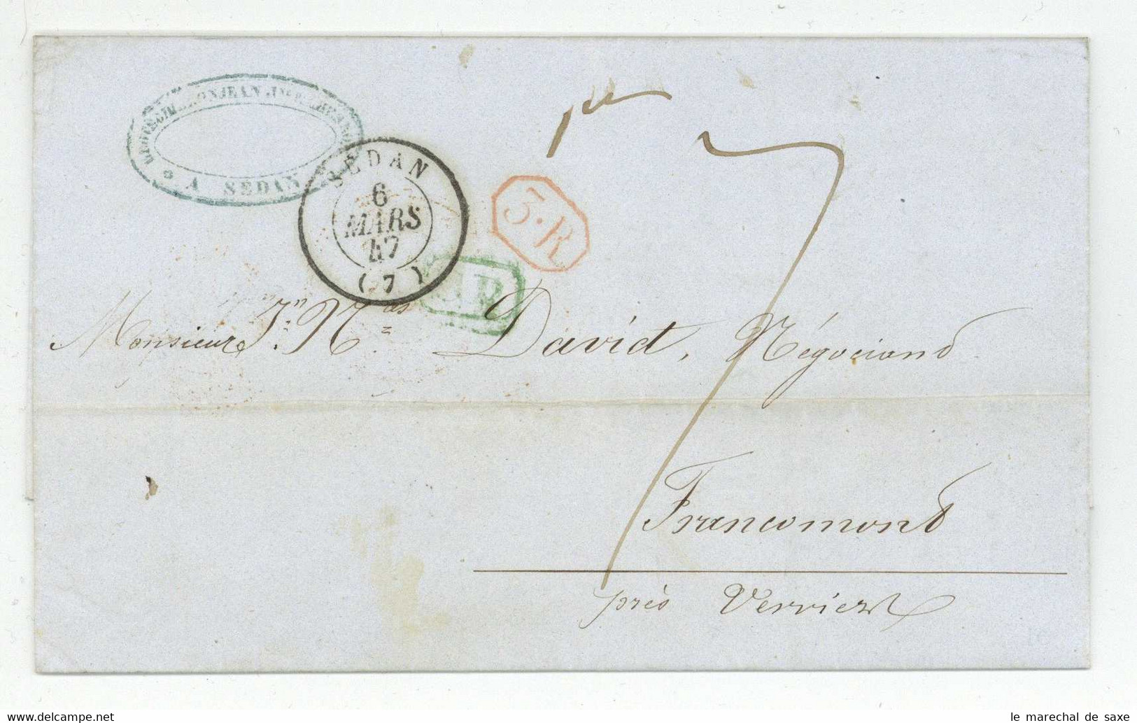 SEDAN 1847 Pour Francomont Bertiche, Bonjean, Chesnon - 1801-1848: Precursors XIX
