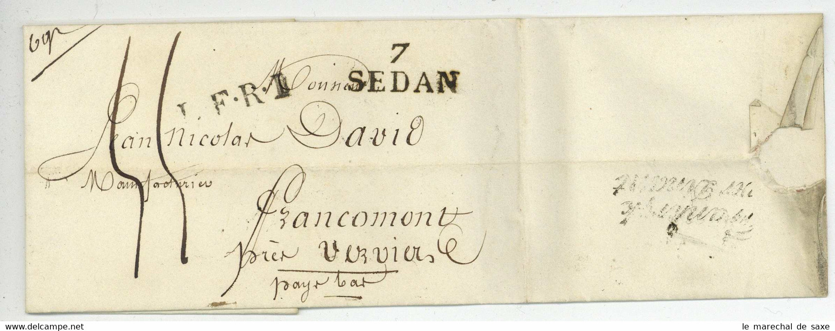 7 SEDAN L.F.R.I.  Frankryk Ver Dinant 1827 Abraham Poupart - 1801-1848: Precursors XIX