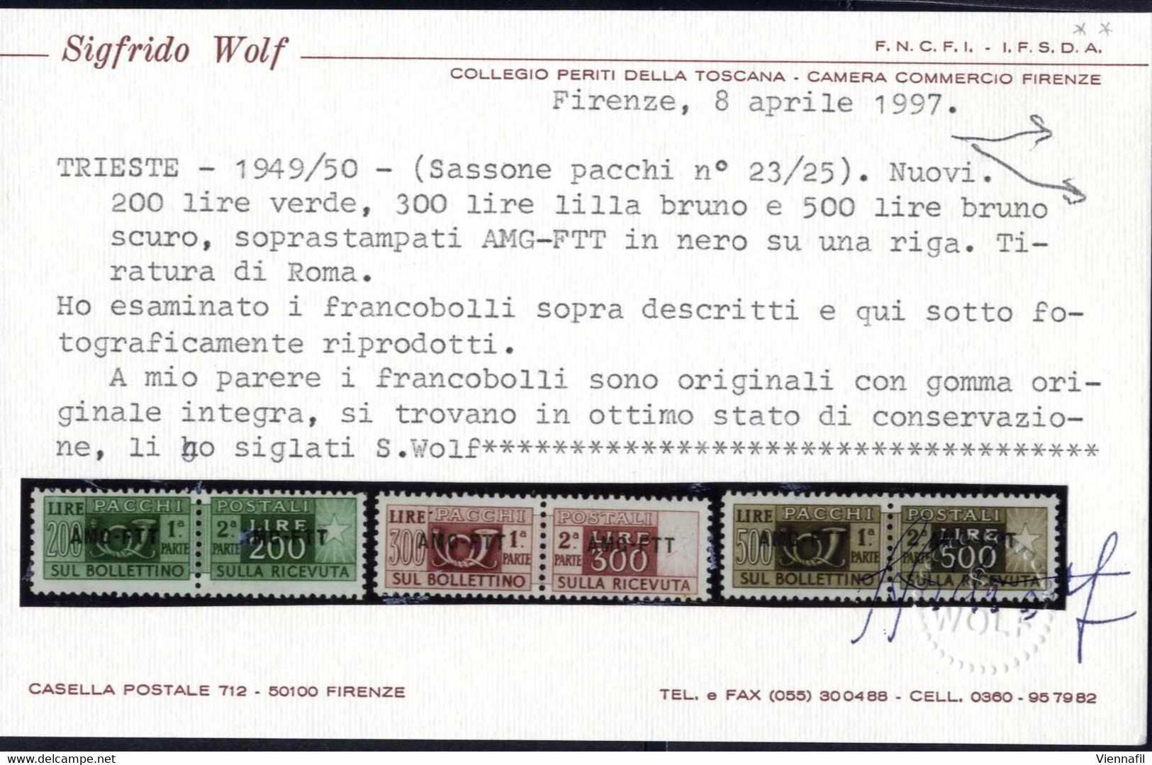 ** 1947, Serie Completa Di 13 Valori Integri, Cert. Wolf, Sass. 13/25 - Altri & Non Classificati