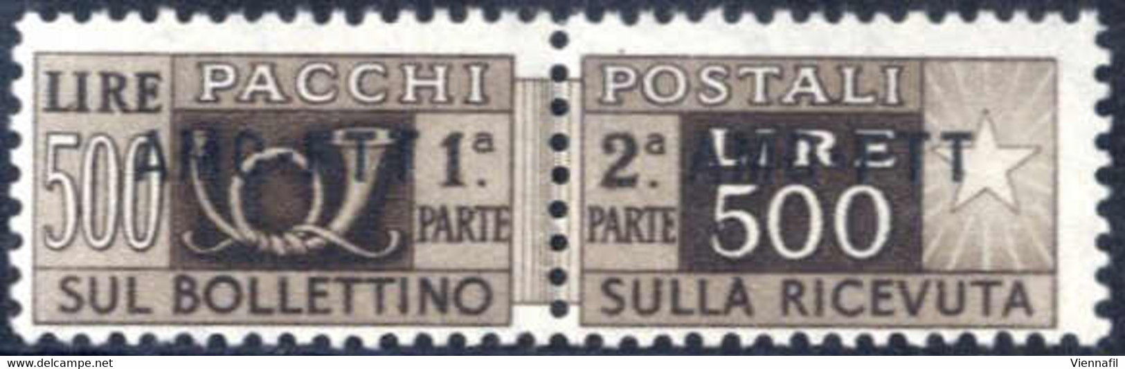 ** 1949, Pacchi Postali Da 500 Lire Integro, Sass. 25 - Autres & Non Classés