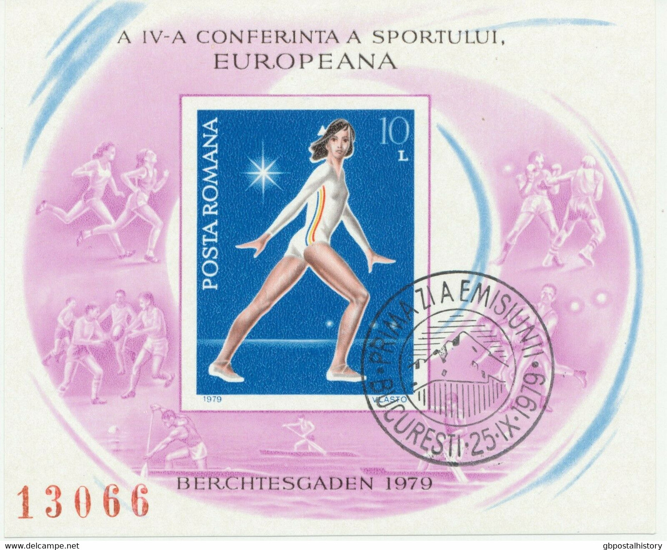 RUMÄNIEN 1979 VFU Block 10 L 4.Europäischer Sportkonferenz Berchtesgaden ABARTEN - Plaatfouten En Curiosa