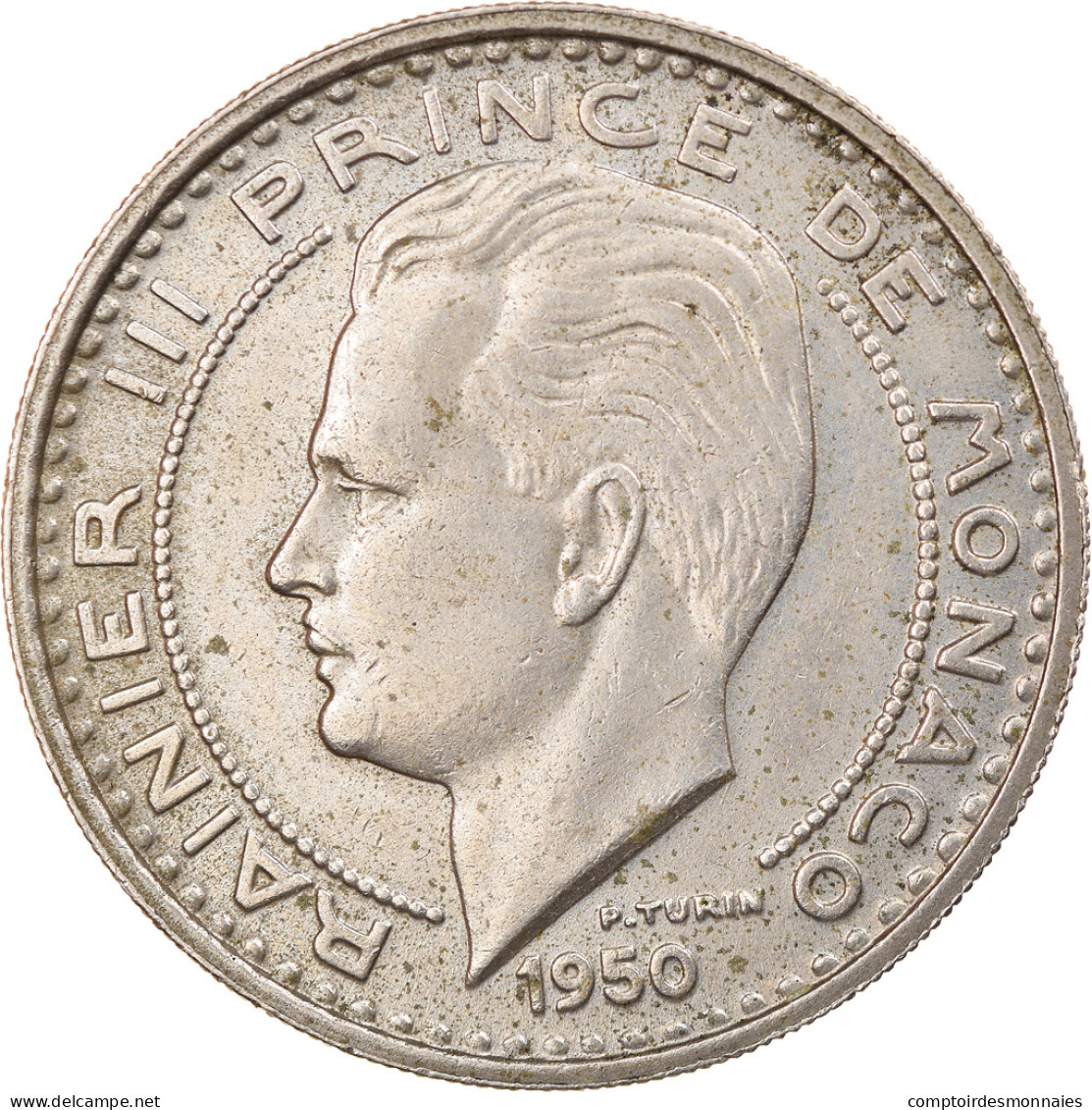 Monnaie, Monaco, Rainier III, 100 Francs, Cent, 1950, SUP, Copper-nickel - 1949-1956 Old Francs