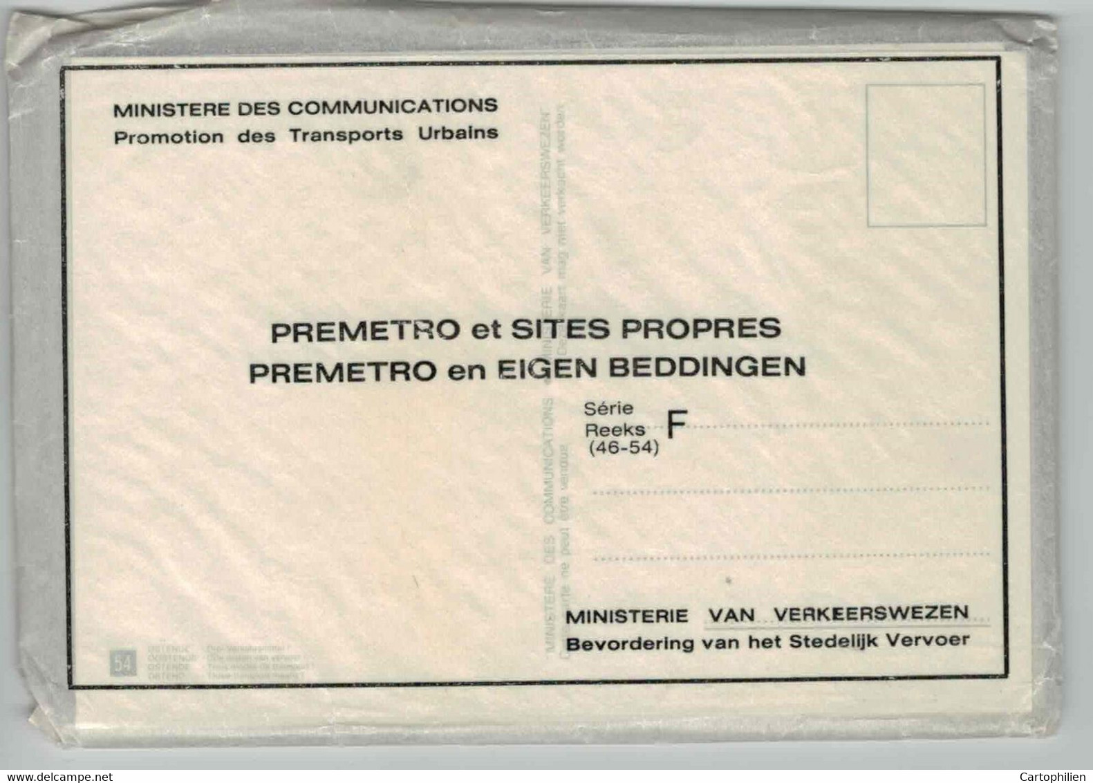 9 Cartes Composant La Série F (46-54) Du Métro De Bruxelles - Brusselse Metro - Impeccable (emballage D'origine) - Transporte Público