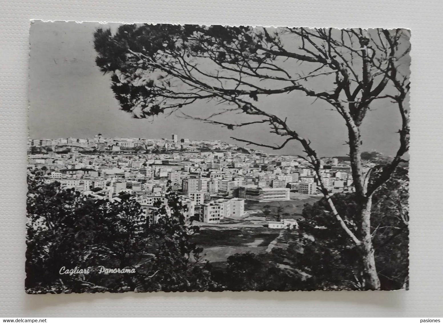 Cartolina Illustrata Cagliari - Panorama, Viaggiata 1959 - Cagliari