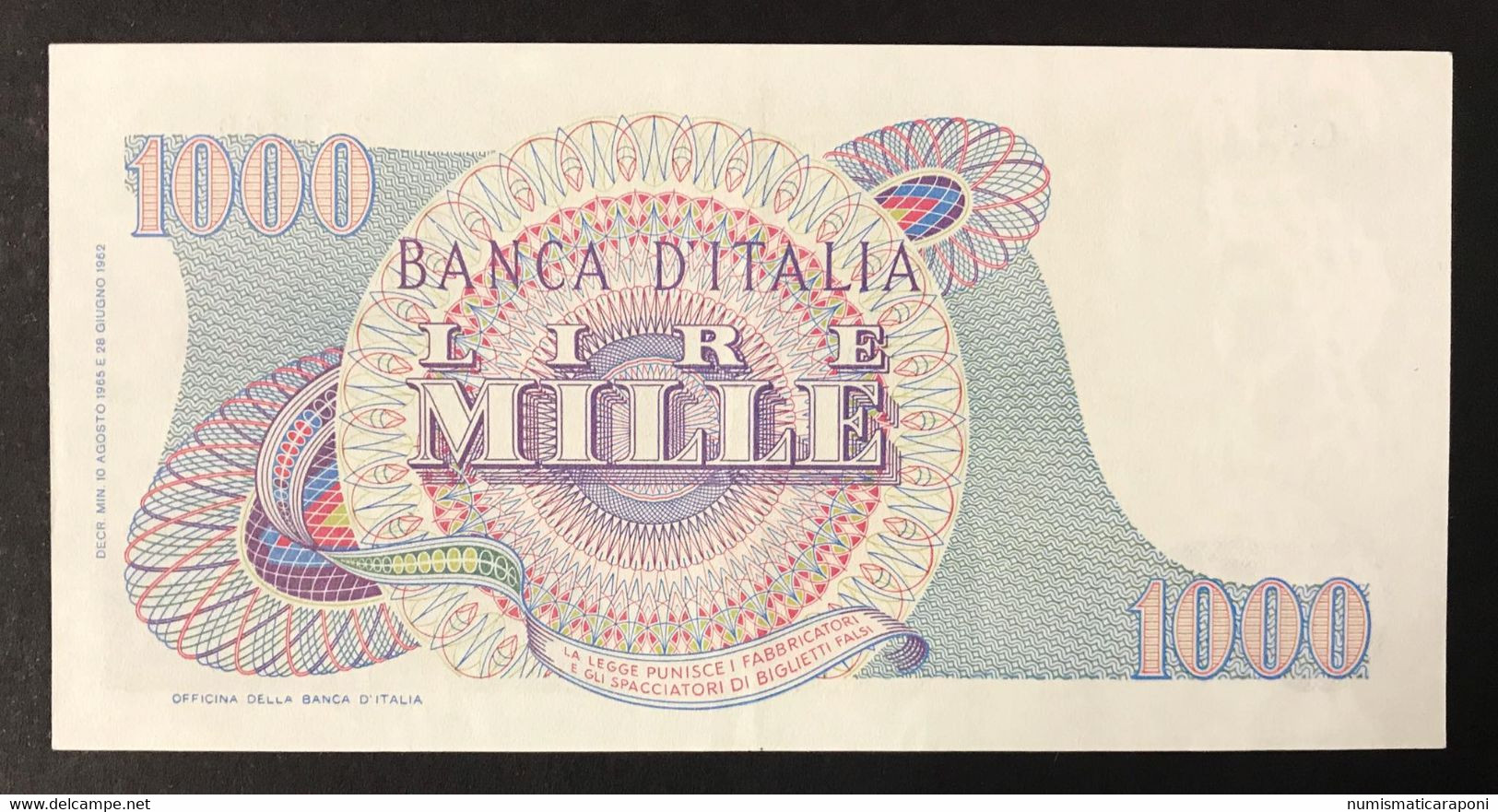 3 Banconote Da 500 A 1000 Lire 1959-1966 Spl/sup LOTTO 3379 - Collections