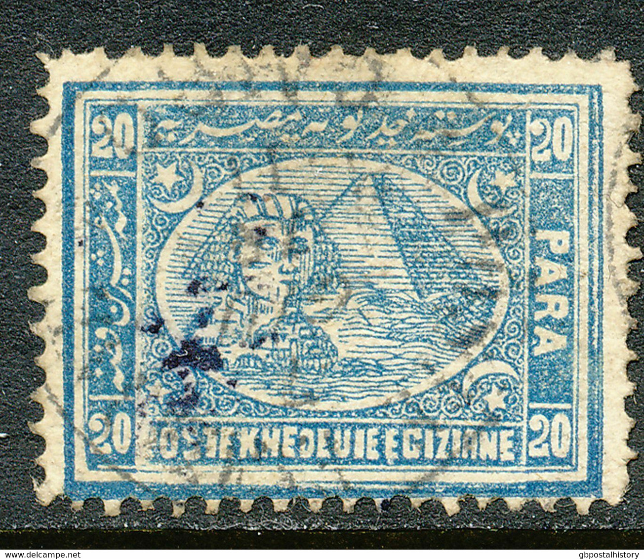 ÄGYPTEN 1872/5 Sphinx Vor Cheopspyramide 20 Para Blau, Hellblau 3 ABARTEN RR!! - 1866-1914 Ägypten Khediva