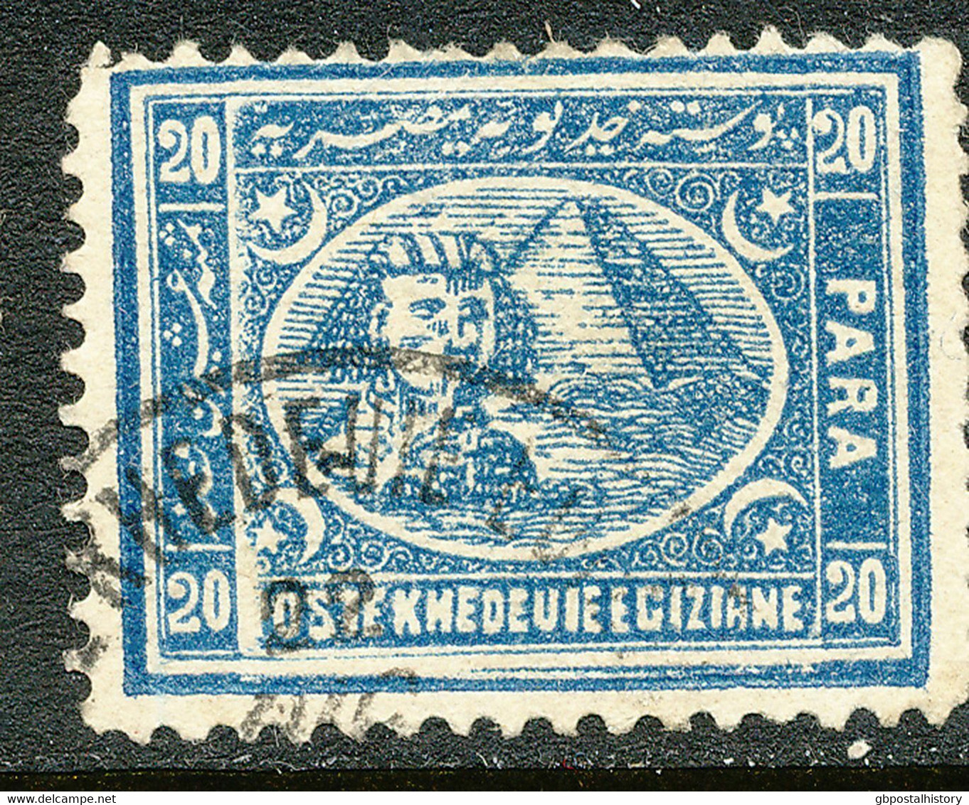 ÄGYPTEN 1872/5 Sphinx Vor Cheopspyramide 20 Para Blau, Hellblau 3 ABARTEN RR!! - 1866-1914 Khedivate Of Egypt