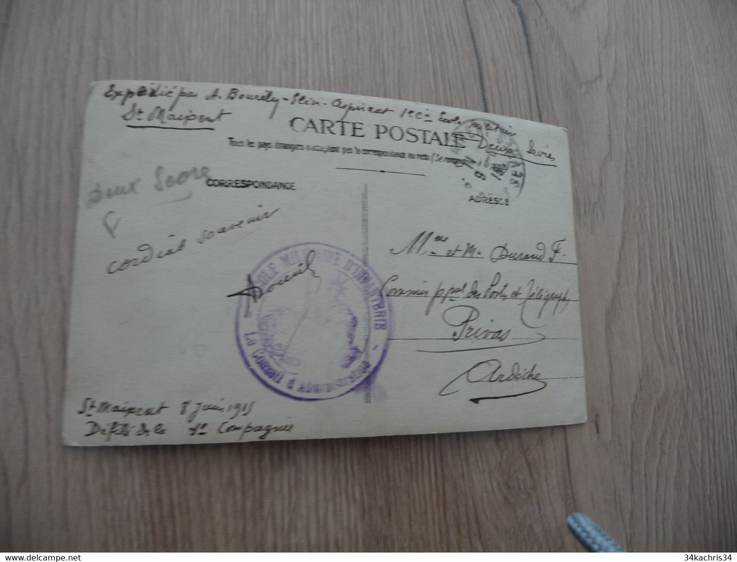 Carte Photo  51 Marne Reims Défilé Militaire Cachet Et Correspondance Au Dos école D'instruction - Reims