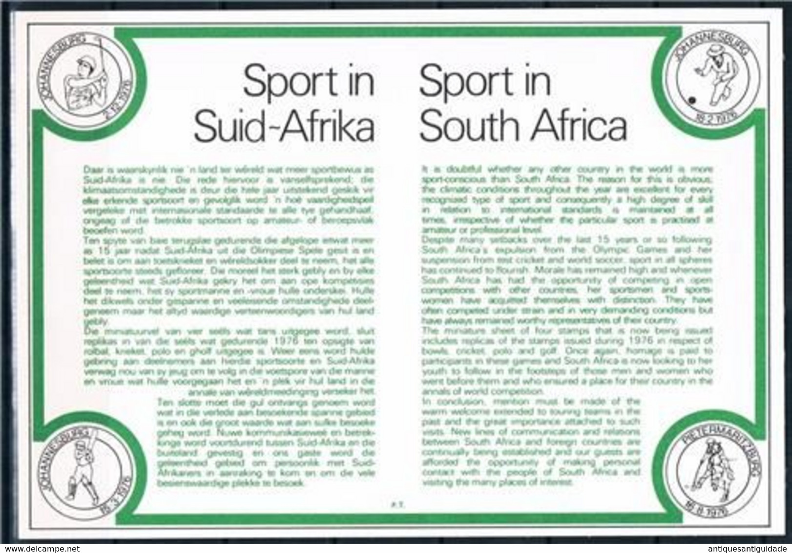 SOUTH AFRICA 1976  FDC  With 3 Well Known SA Sport Figure AUTOGRAPHS Very RARE! GARY PLAYER,  DOUG WATSON.  P.POTGIETER - Sporters