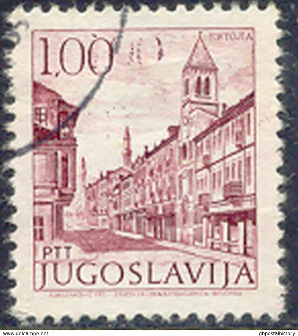 YUGOSLAVIA 1971 1,00 Din Bitola Superb Used, MAJOR VARIETY: VALUE DOUBLE PRINT - Non Dentelés, épreuves & Variétés