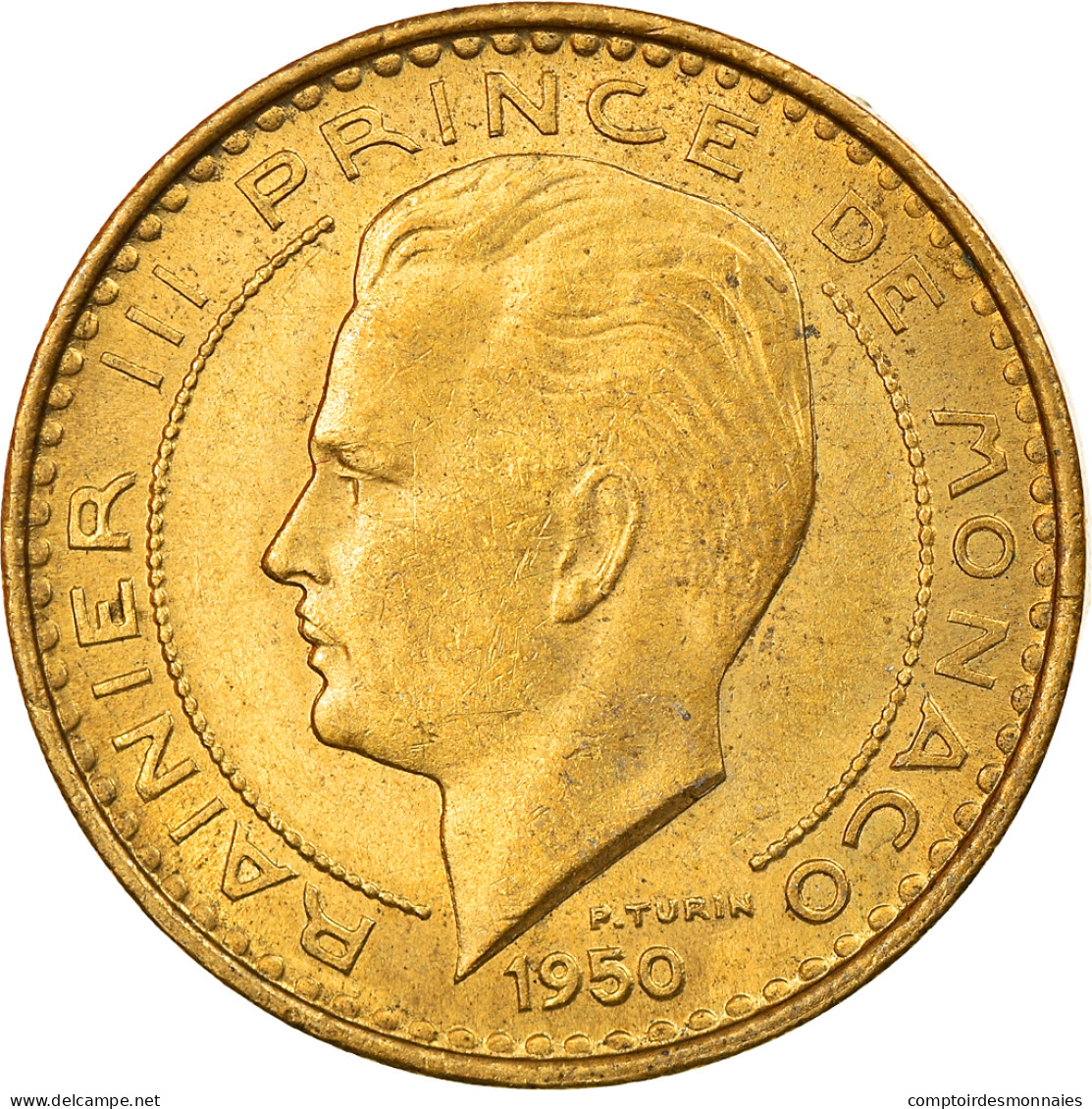 Monnaie, Monaco, Rainier III, 10 Francs, 1950, SUP, Aluminum-Bronze, Gadoury:MC - 1949-1956 Old Francs