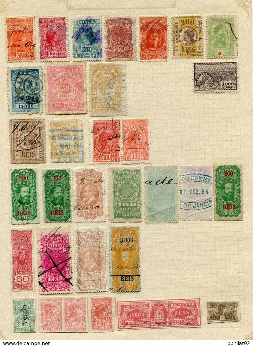 !!! BRESIL, LOT DE TIMBRES FISCAUX SURTOUT OBLITERES - Collezioni & Lotti