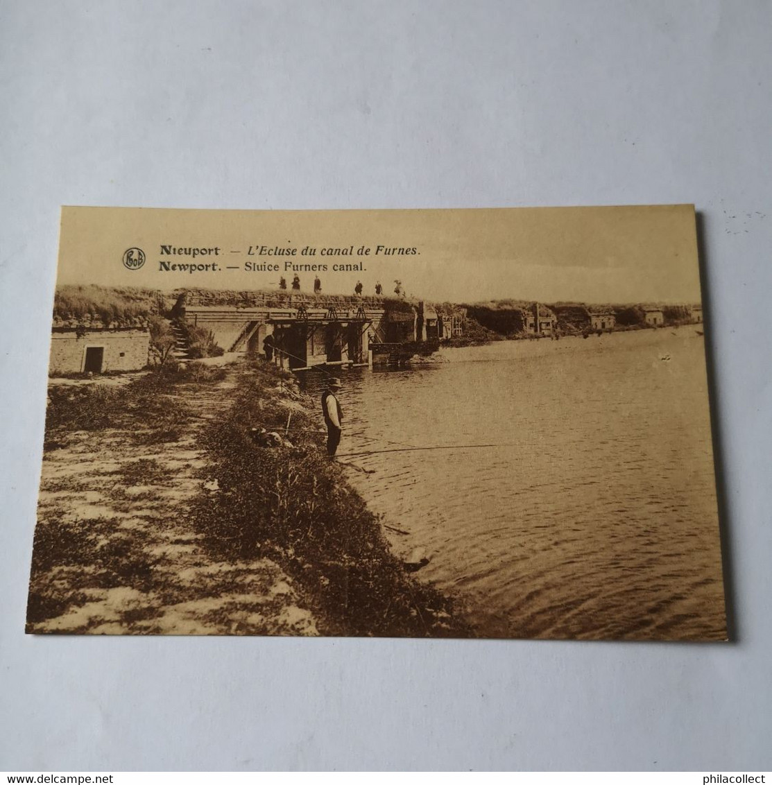 Nieuwpoort - Nieuport // Guerre / Ecluse Du Canal De Furnes  (pecheur) 19?? Ed. Bob Zeldzaam - Helaas Aangesneden - Nieuwpoort