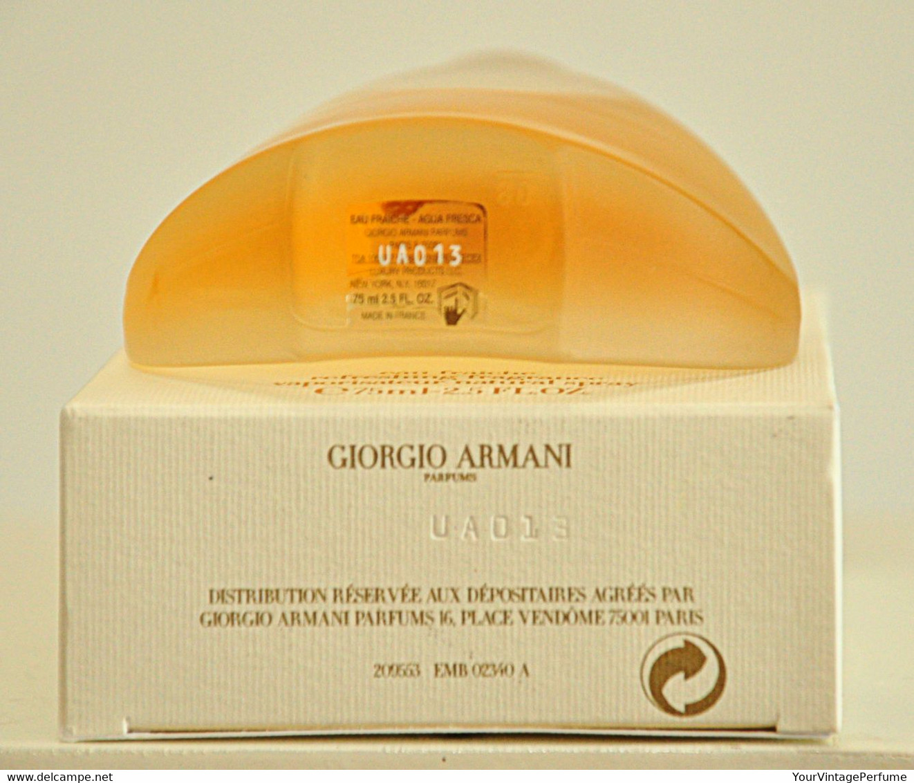 Giorgio Armani Sensi White Notes Eau Fraiche 75ml 2.5 Fl. Oz. Perfume Woman Rare Vintage 2004 - Femme