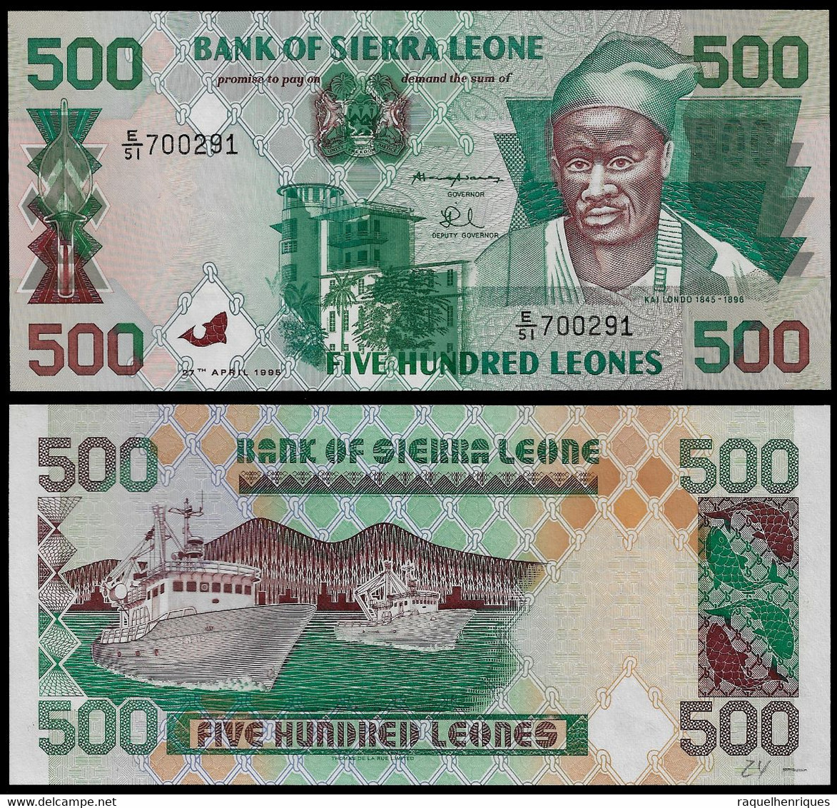 SIERRA LEONE BANKNOTE - 500 LEONES 1995 P#23a UNC (NT#02) - Sierra Leona