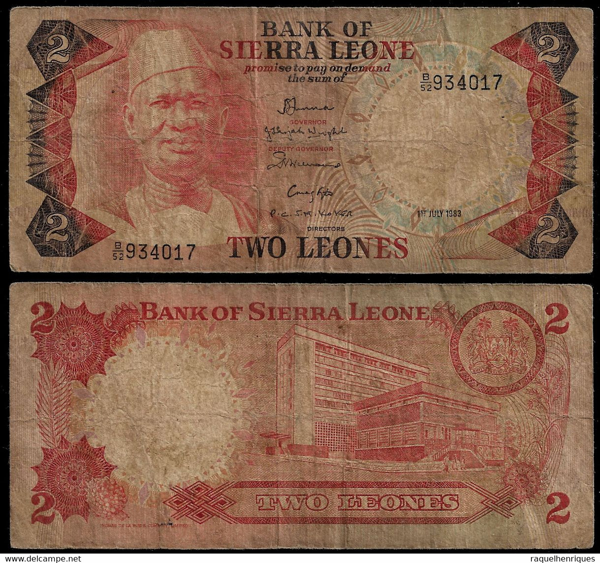 SIERRA LEONE BANKNOTE - 2 LEONES 1983 P#6f F (NT#02) - Sierra Leone