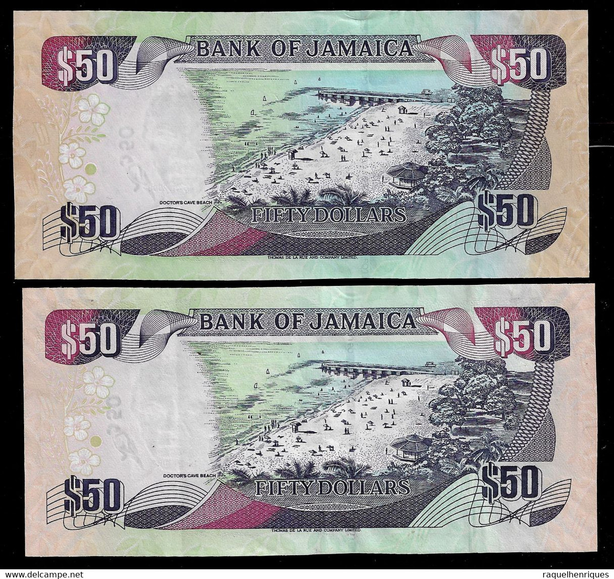 JAMAICA BANKNOTE - 2 NOTES 50 DOLLARS 2005-2008 P#83 UNC-AU (NT#02) - Jamaique