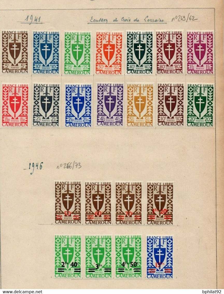 !!! PRIX FIXE : CAMEROUN N°249/262, 266/273, 276/294, 263/264, 265, 274/275, 197/199, 200/201 NEUFS *. 4 PAGES - Unused Stamps