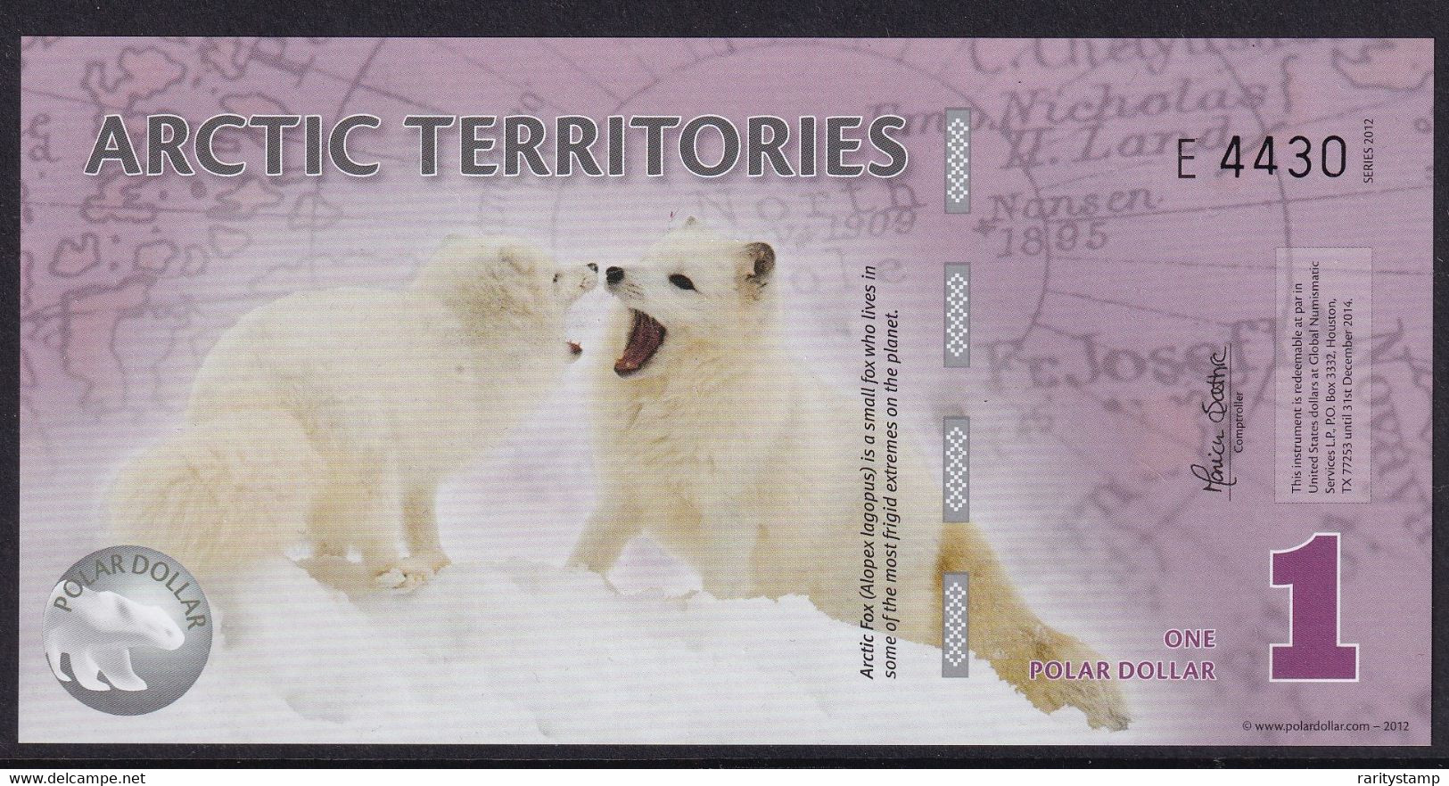 ANTARCTICA  $1 2012 POLYMER ARCTIC FOX  NEW UNC FDS - Altri – Oceania