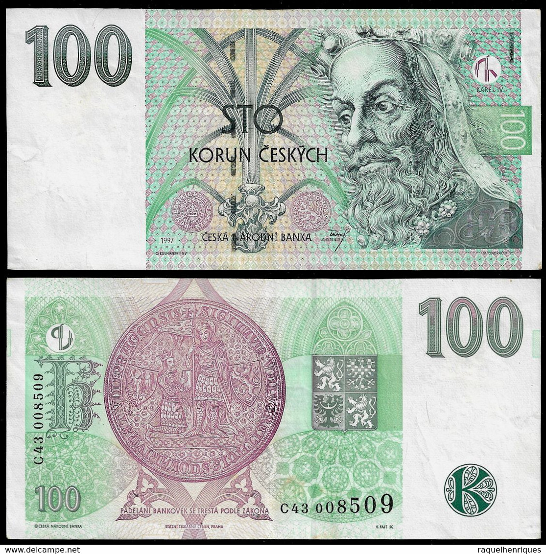 CZECH REPUBLIC BANKNOTE - 100 KORUN 1997 P#18 XF/AU (NT#02) - Tschechien