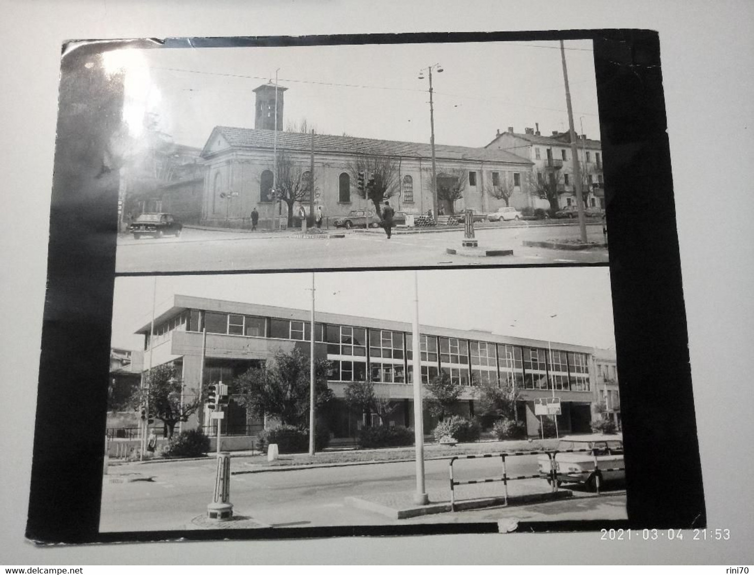 1 FOTOGRAFIA  Di RIVOLI Corso Francia Chiesa Del Murialdo E Poi Ufficio Imposte 30x37,5 Cm ,bianco E Nero - Otros & Sin Clasificación