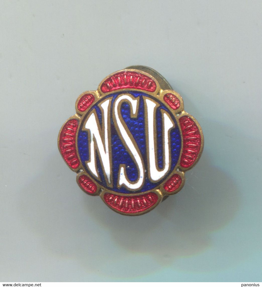 VINTAGE OLD MOTORBIKE MOTORCYCLE NSU ENAMEL BUTTON HOLE PIN BADGE ABZEICHEN!! - Motos