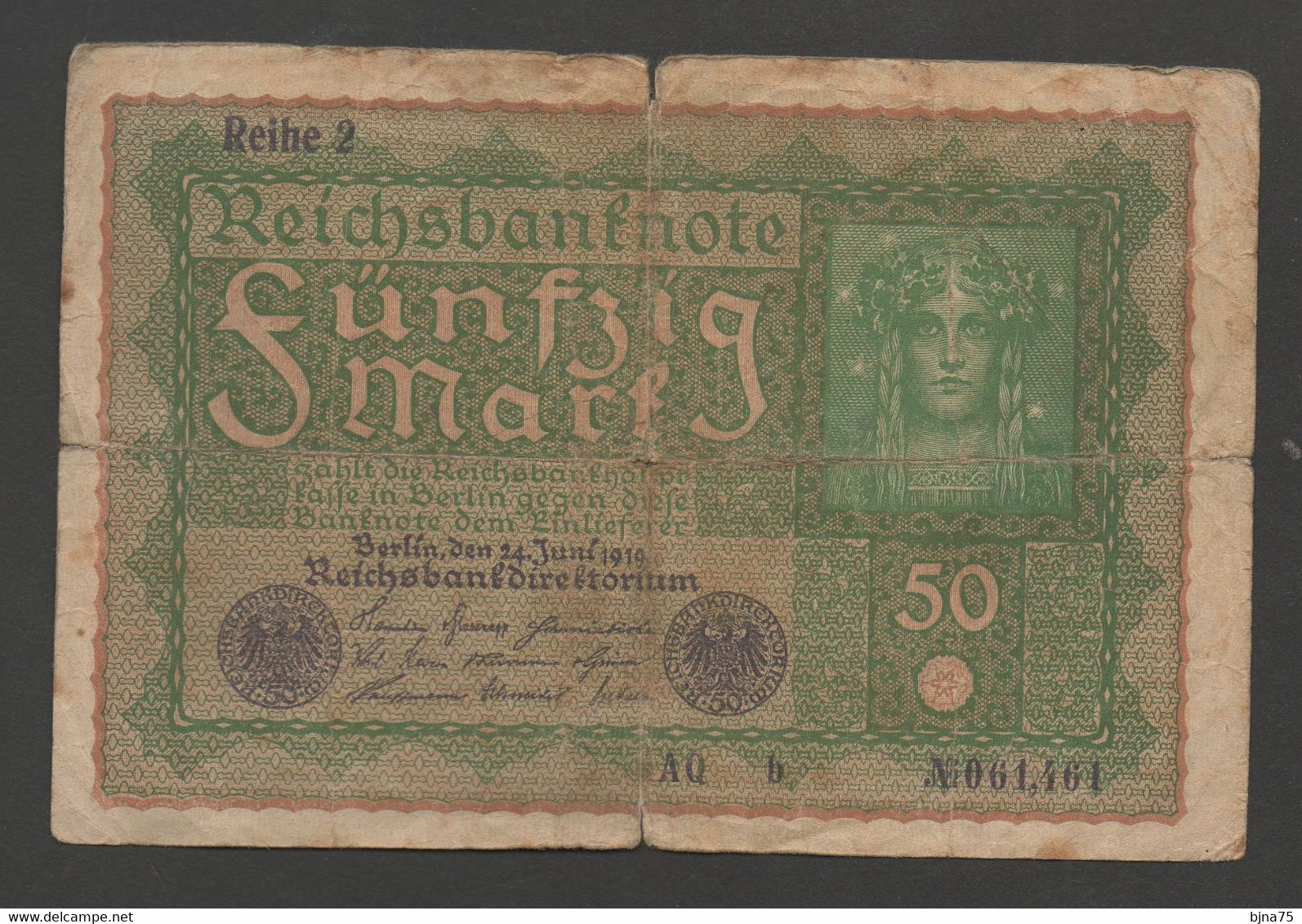 ALLEMAGNE Reichsbannote Berlin  24 Juin 1919  /  Qualité B - 50 Mark
