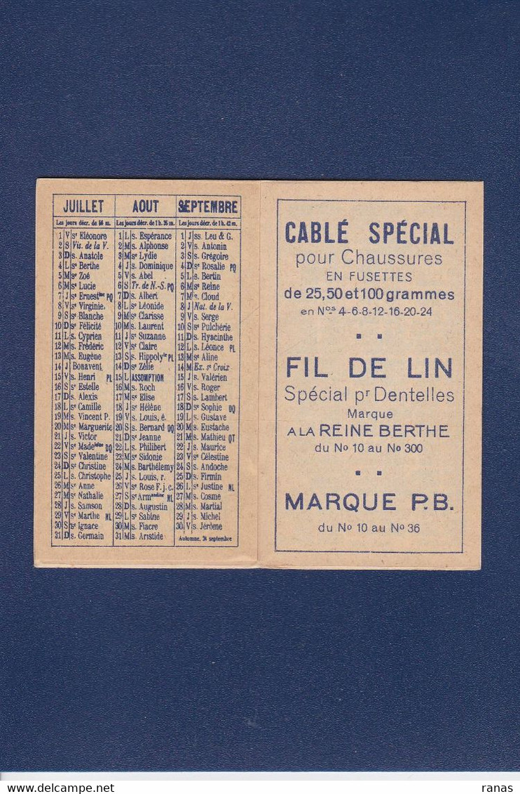 Calendriers > Petit Format Publicité Fil Au Chinois Lille 1925 Complet - Formato Piccolo : 1921-40