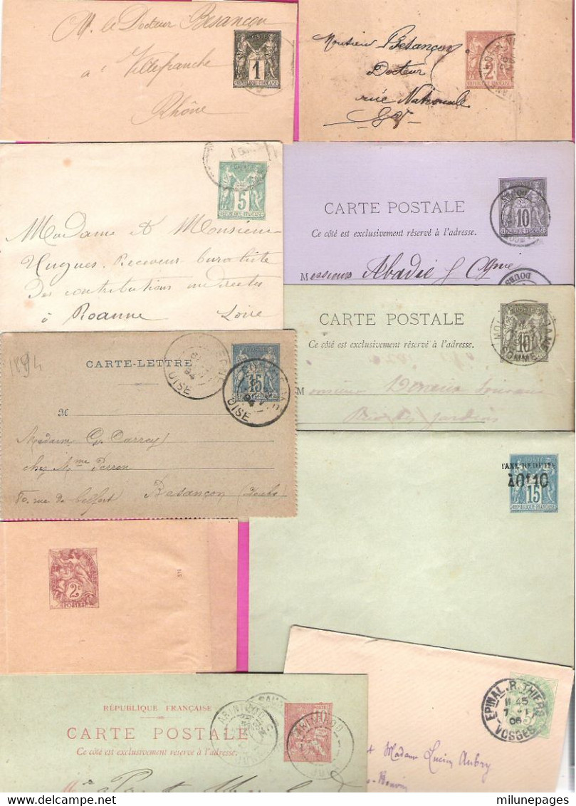 Joli Lot De 40 Entiers Postaux Et Bande Journaux France Différents Dont Bonnes Valeurs - Lots Et Collections : Entiers Et PAP