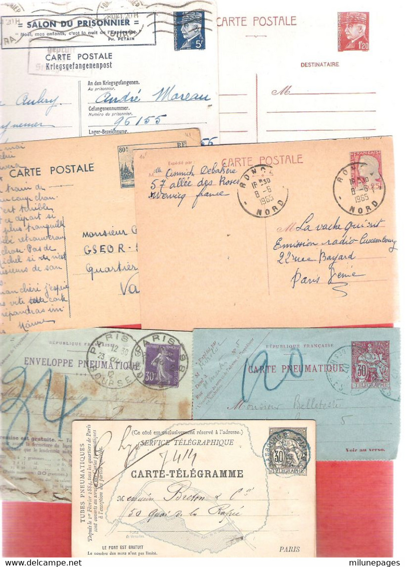 Joli Lot De 40 Entiers Postaux Et Bande Journaux France Différents Dont Bonnes Valeurs - Lots Et Collections : Entiers Et PAP