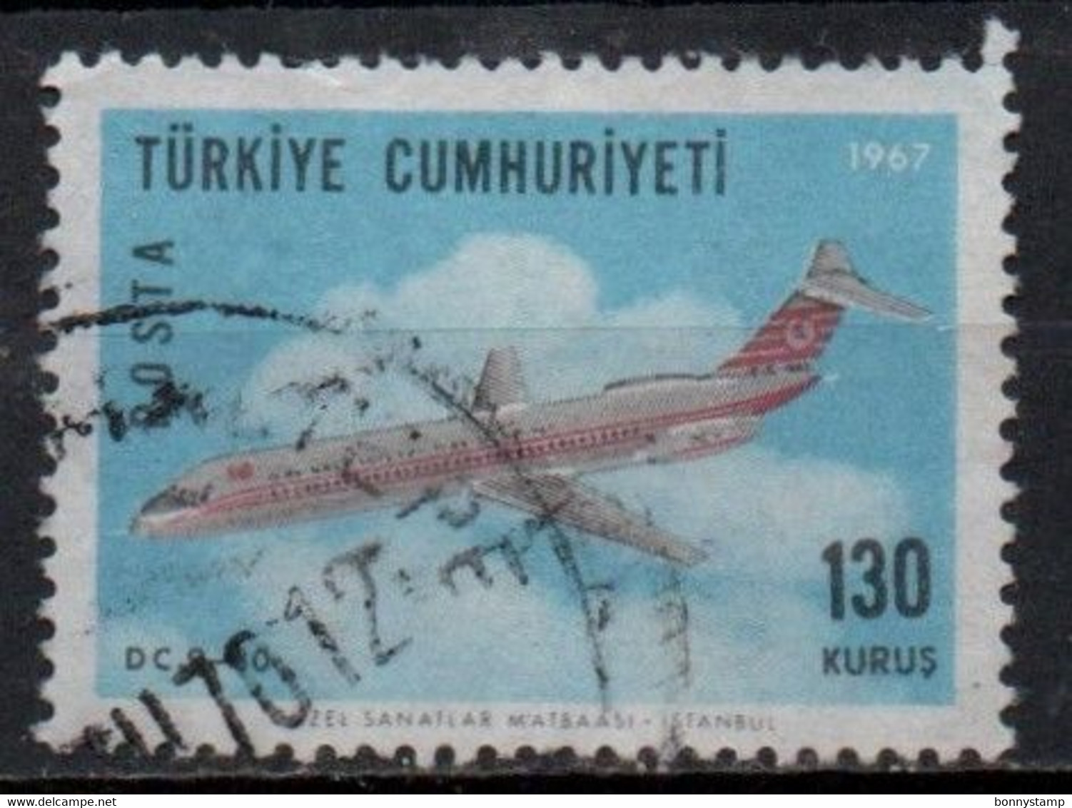 Turchia, 1969 - 130k DC-9 - Nr.C41 - Usato° - Poste Aérienne