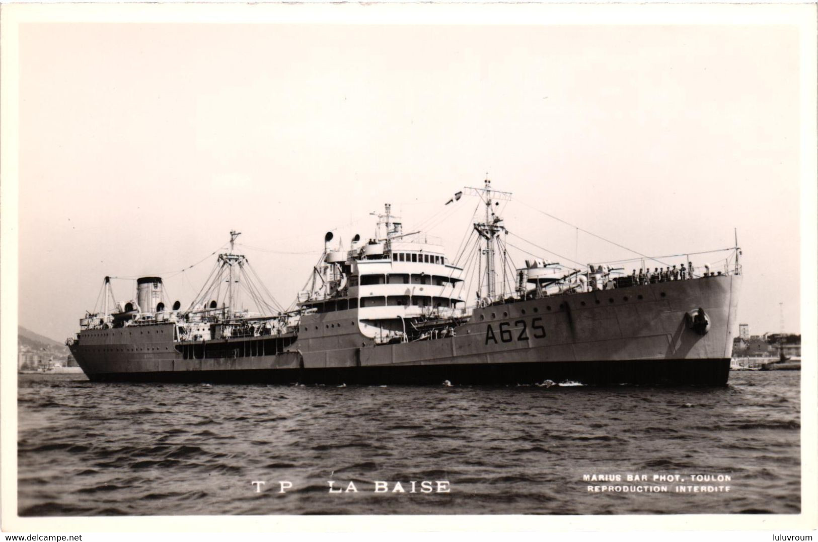 Bateau - Marius Bar Toulon - Pétrolier Ravitailleur T.P. La Baise - Pétroliers