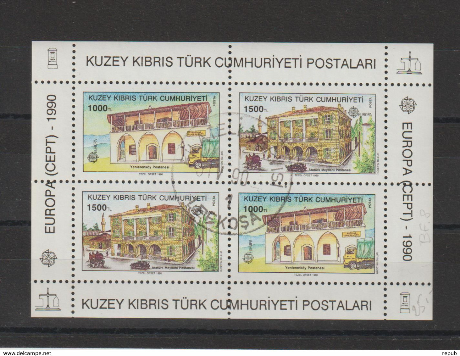 Europa 1990 Turquie Chypre BF 8 Oblit. Used - 1990