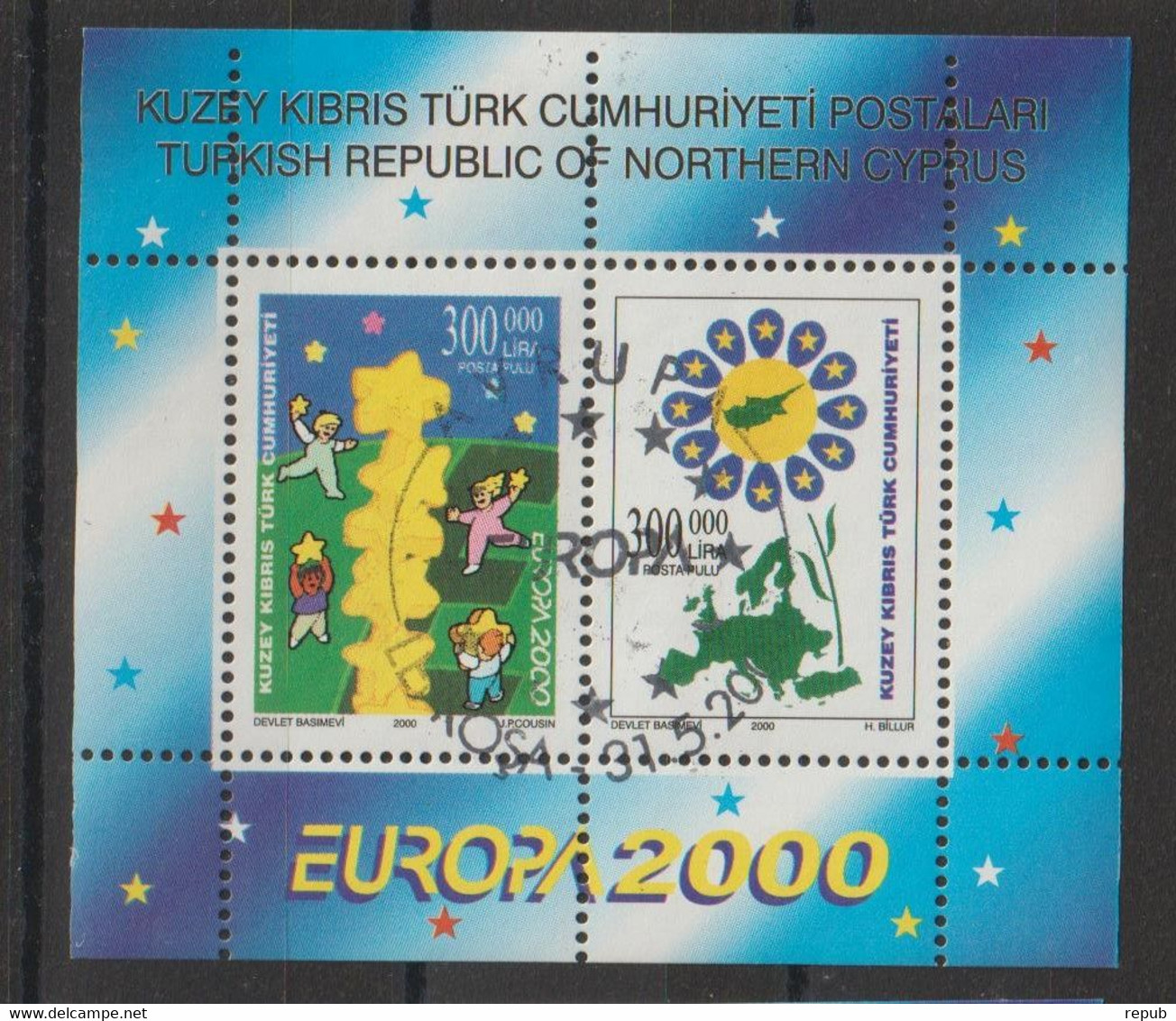 Europa 2000 Turquie Chypre BF 18 Oblit. Used - 2000