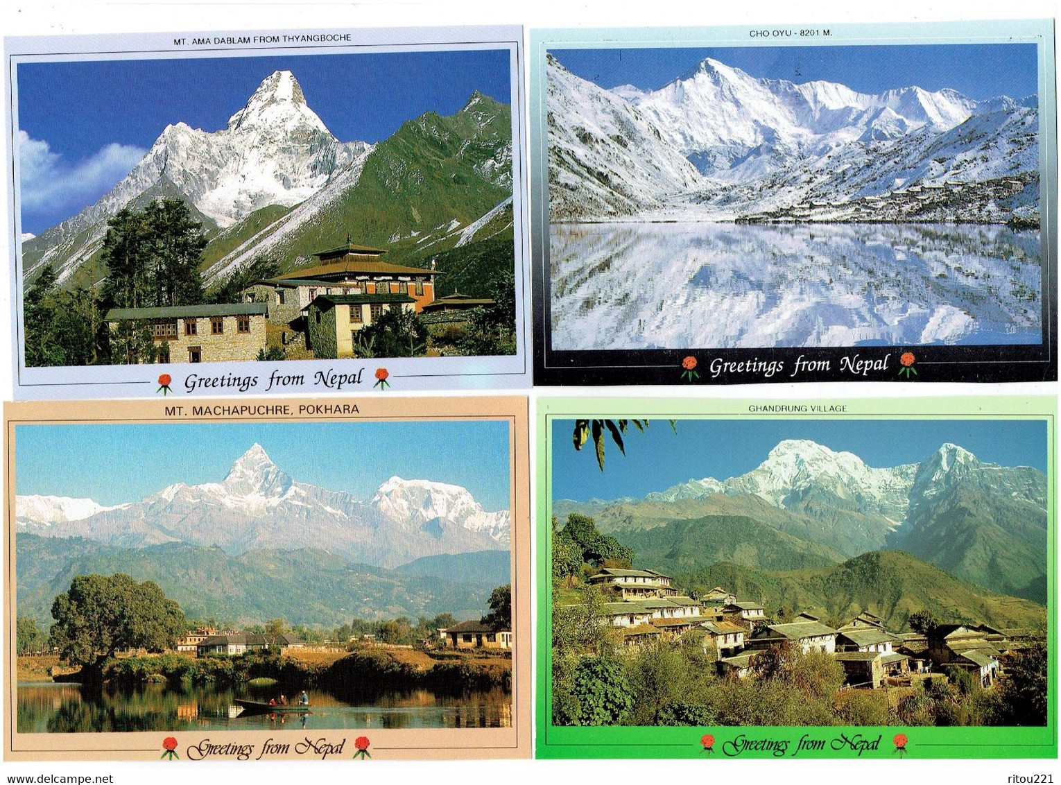 Lot 10 Cpm - Népal NAMASTE MT MACHAPUCHRE POKHARA EVEREST REGION KAGBENI Hotel Sherpa BHAKTAPUR - Nepal