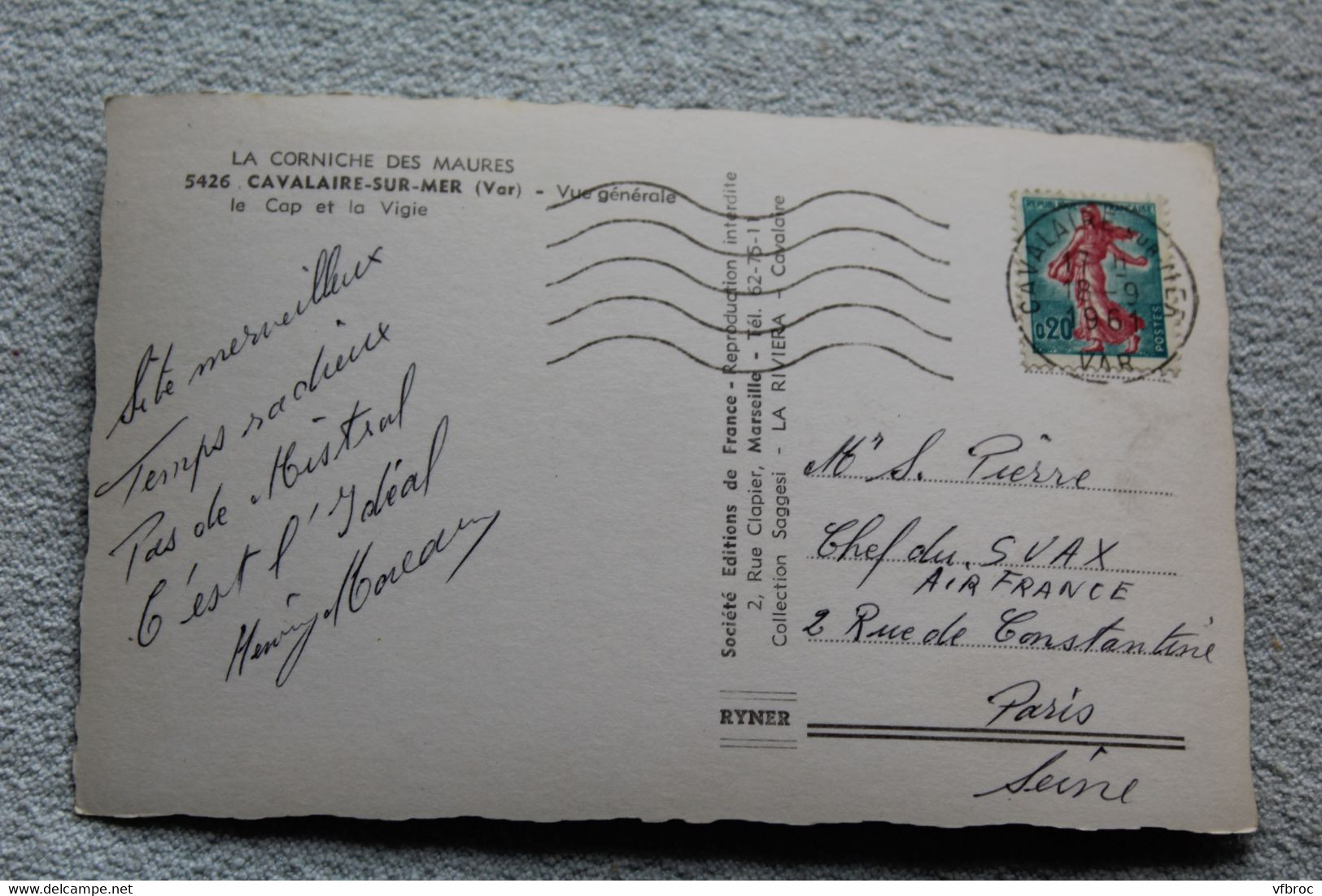 Cpsm 1961, Cavalaire Sur Mer, Vue Générale, Le Cap Et La Vigie, Var 83 - Cavalaire-sur-Mer