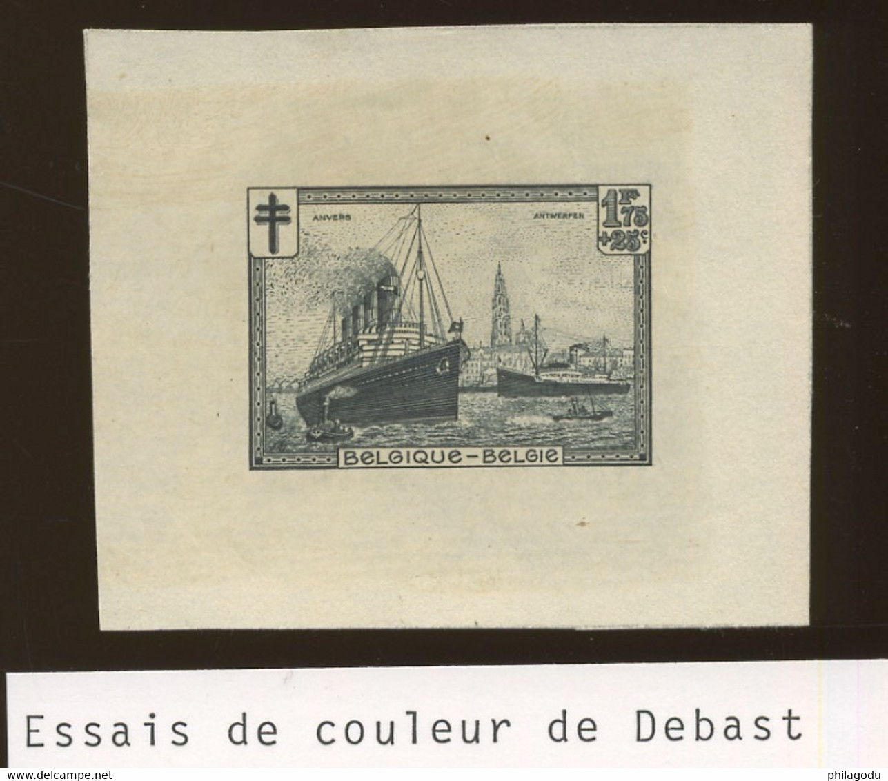 297. Bateau Port Antwerpen. Essais Du Coin Signé. DEBAST.  Boot Boat Ship - Proofs & Reprints