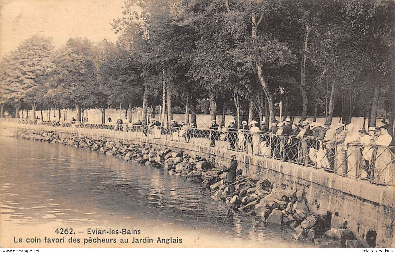 Evian Les Bains          74       . Le Coin Favori Des Pêcheurs Au Jardin Anglais                (voir Scan) - Evian-les-Bains