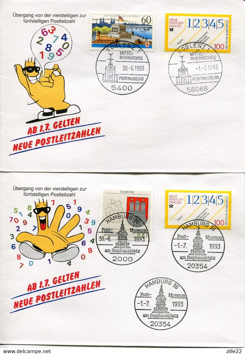 Germany special letters and folders - change of postcodes from 4 to 5 ditges