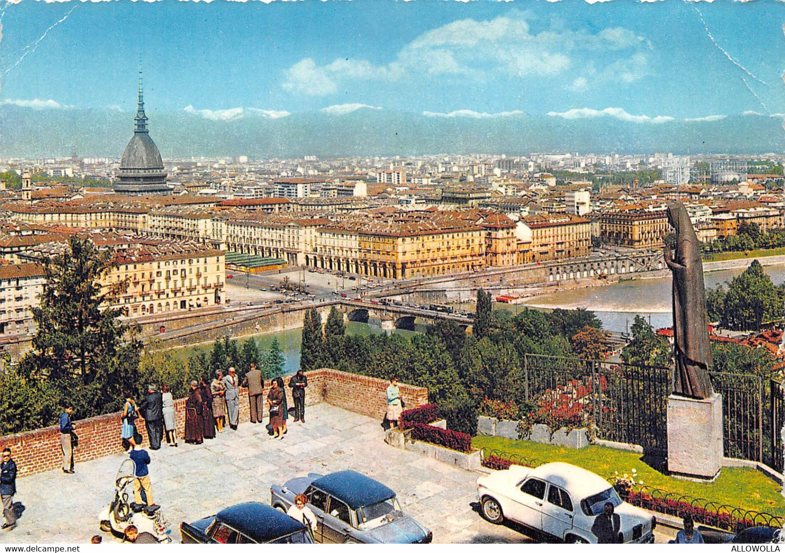 11475" TORINO-PANORAMA DAL MONTE DEI CAPUCCINI"ANIMATA-VEICOLI ANNI '60-VERA FOTO -CART  SPED. - Multi-vues, Vues Panoramiques