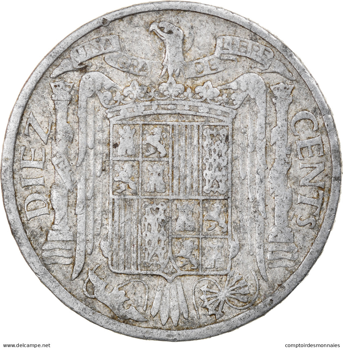 Monnaie, Espagne, 10 Centimos, 1945, TB, Aluminium, KM:766 - 10 Centesimi