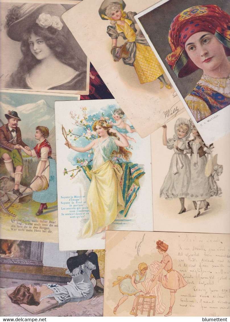 Lot 2858 De 10 CPA Femme Woman Glamour Déstockage Pour Revendeurs Ou Collectionneurs - 5 - 99 Postcards