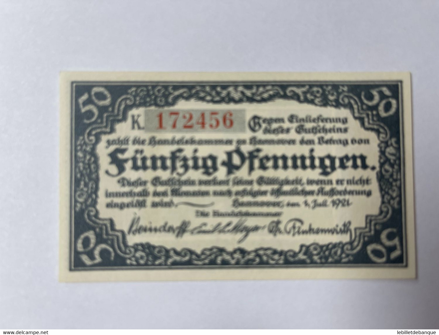 Allemagne Notgeld Hannover 50 Pfennig - Collections