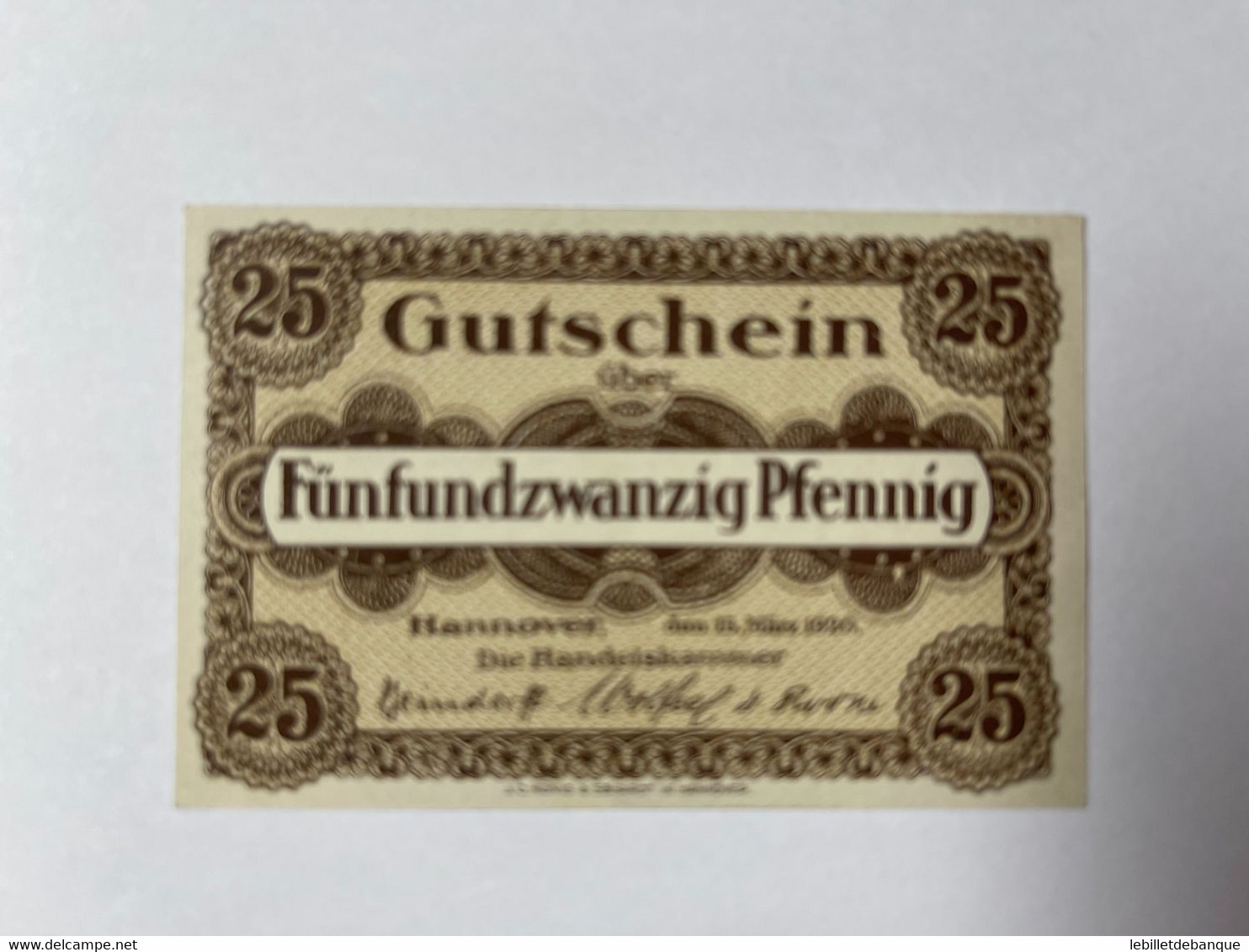 Allemagne Notgeld Hannover 25 Pfennig - Collections