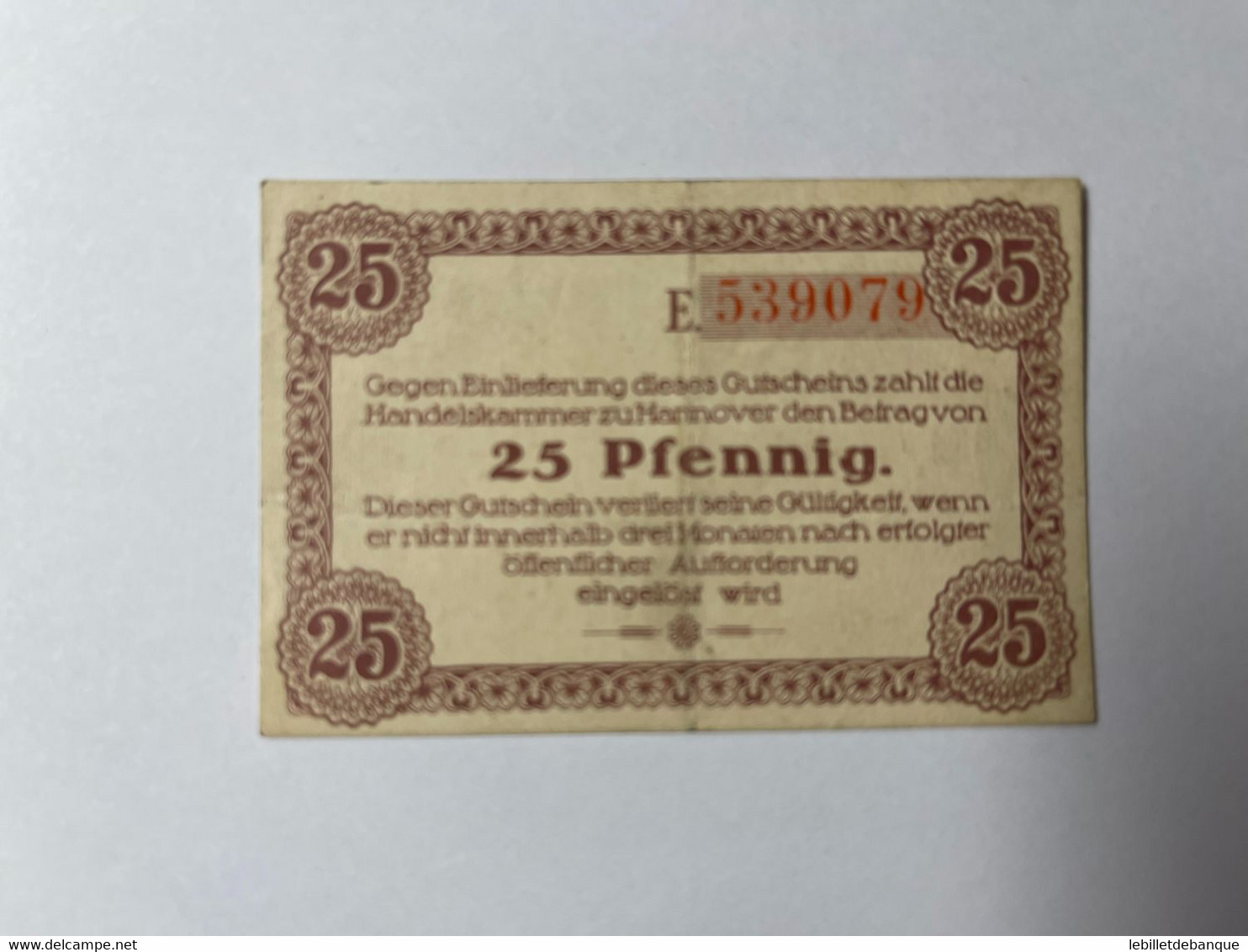 Allemagne Notgeld Hannover 25 Pfennig - Collections