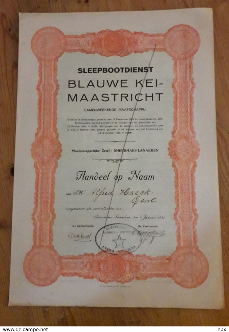 Sleepbootdienst Blauwe Kei - Maastricht = Smeermaas = Lanaken 1931 - Navy