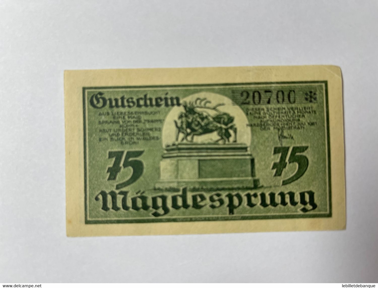 Allemagne Notgeld Harzgerode 75 Pfennig - Collections