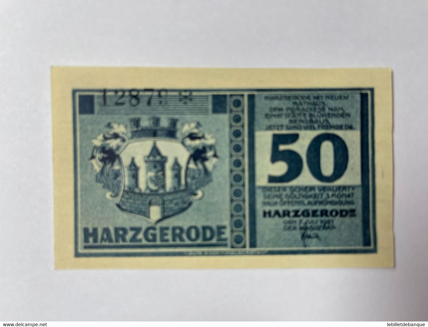 Allemagne Notgeld Harzgerode 50 Pfennig - Collections