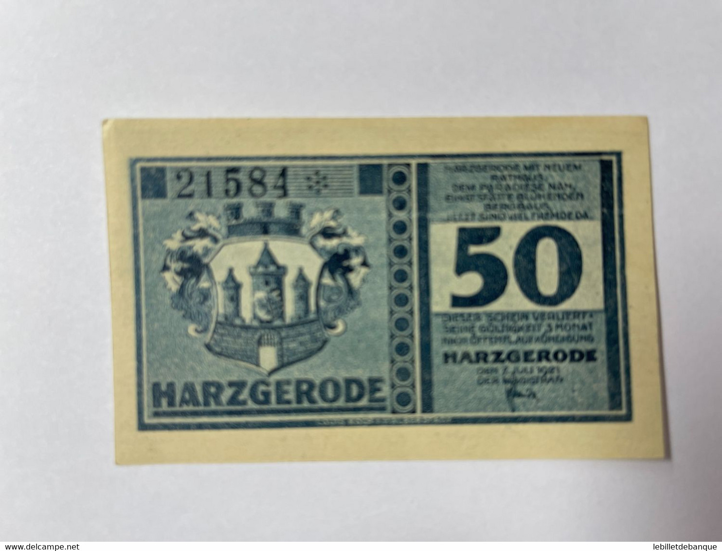 Allemagne Notgeld Harzgerode 50 Pfennig - Collections