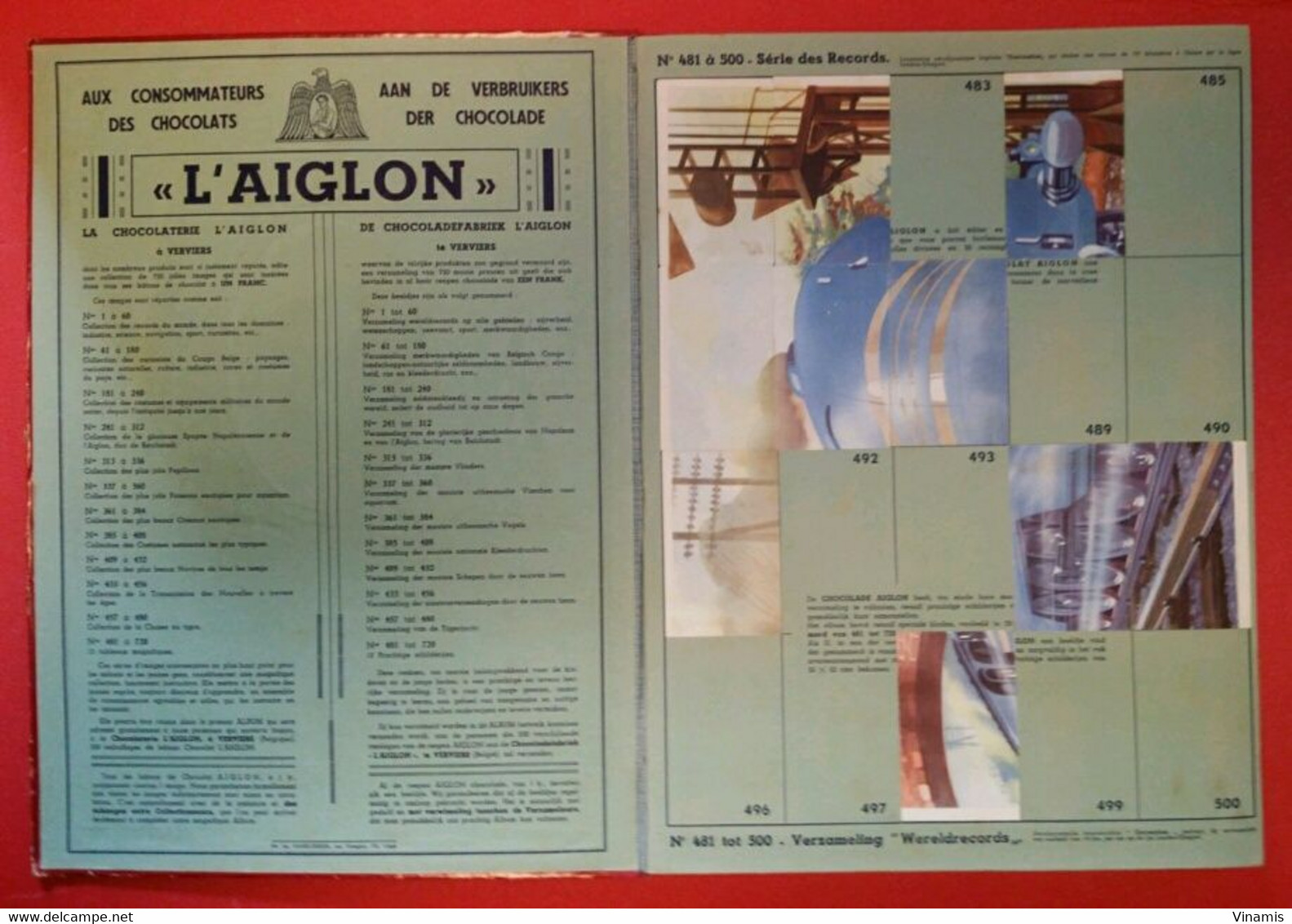 AIGLON- Album De 720 Chromos - FR/NL - Chocolaterie L'AIGLON Verviers - Aiglon